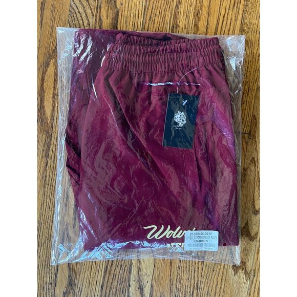 NWT Darc Sports Maroon Symbols Cropped Track Sweat Pants Mens Size Medium - Picture 8 of 11